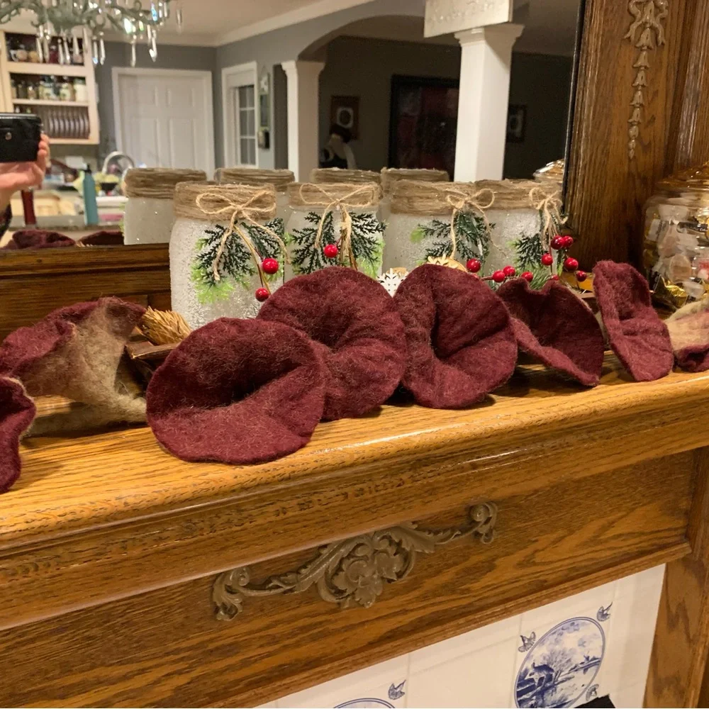 65” wool scarf/ accessory. Burgundy & taupe. Beautiful hand made piece. Perfect - Picture 2 of 8